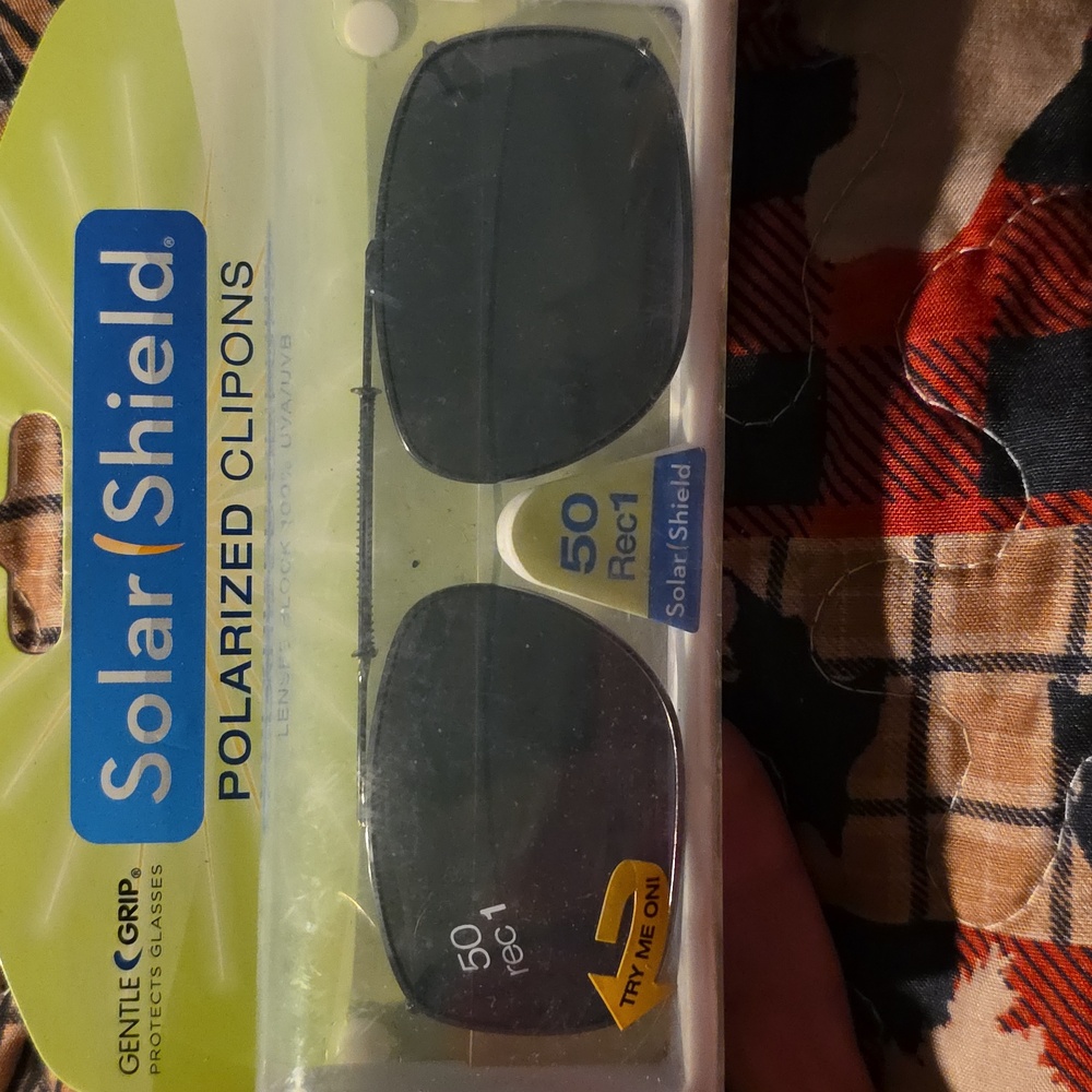 Solar Shield Polarized Clip-On Sunglasses 50 Rec 1